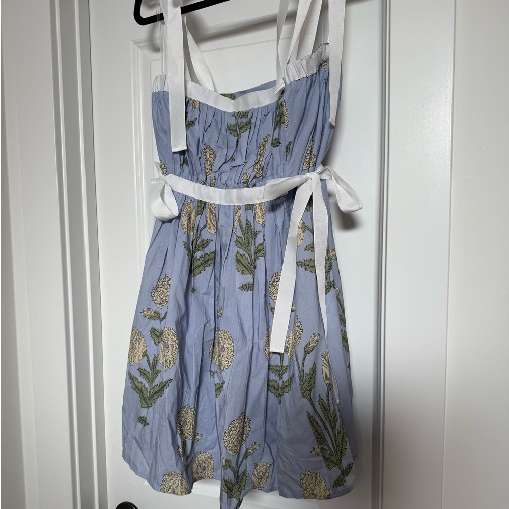 Entro Blue Dress w/ Butter Yellow Flowers